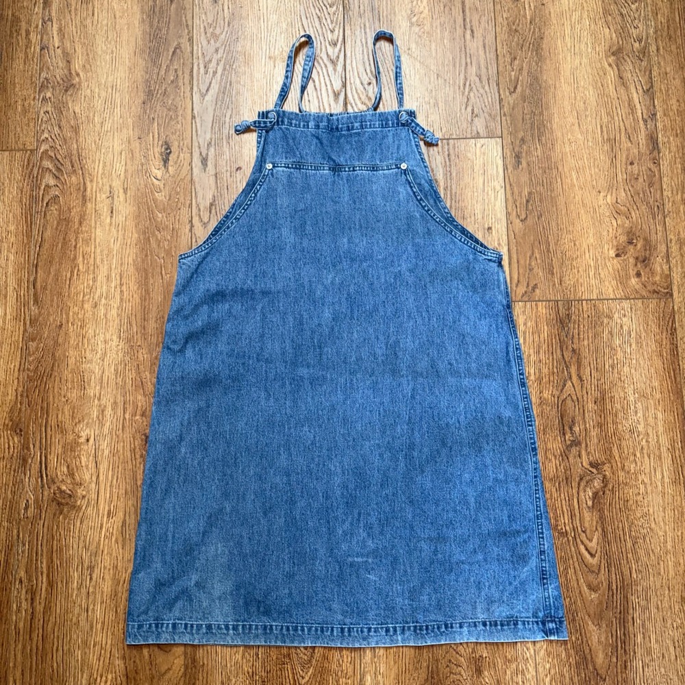 90s Marsh Landing Blues Denim Jumper Dress 100% Cotton Womens M cottagecore VTG
